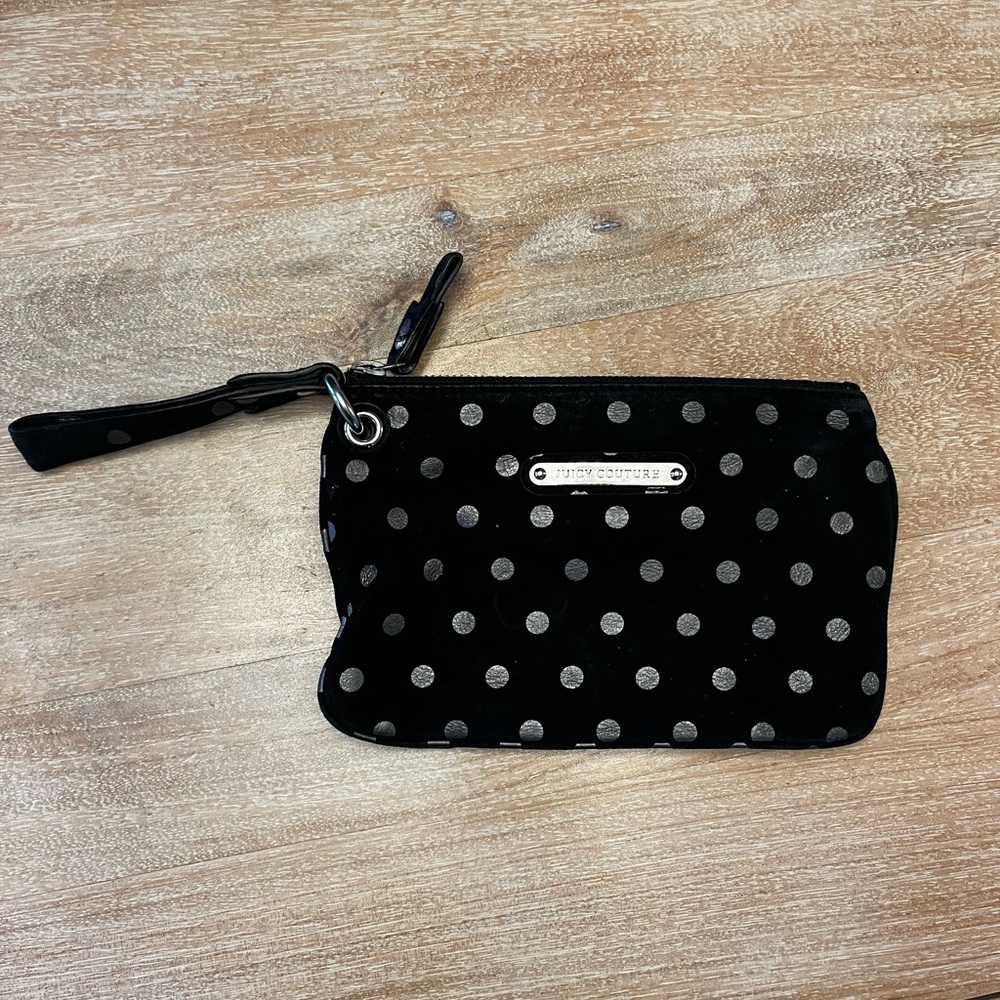 Juicy Couture Black Polka Dot Wristlet